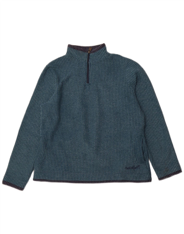 WEIRD FISH Womens Zip Neck Fleece Jumper UK 16 Large  Blue Polyester