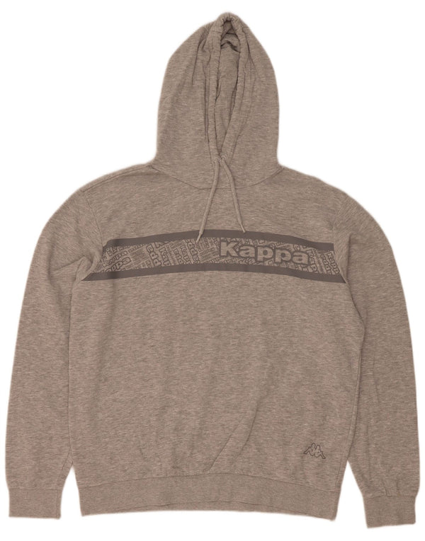 Kappa Hombre Sudadera Con Capucha Gráfica Jersey XL Algodón Moteado Gris
