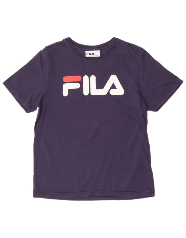 FILA - Camiseta gráfica para hombre, talla pequeña, algodón azul marino