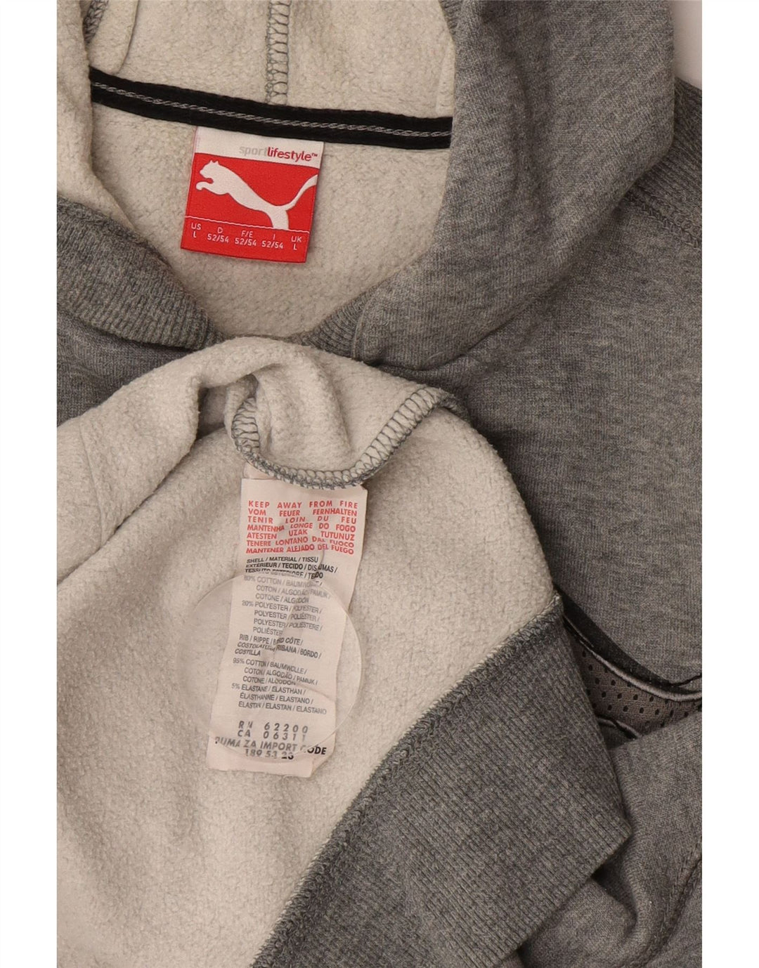 Puma Hombre Graphic Sudadera con capucha Jumper Grande Gris Algodón