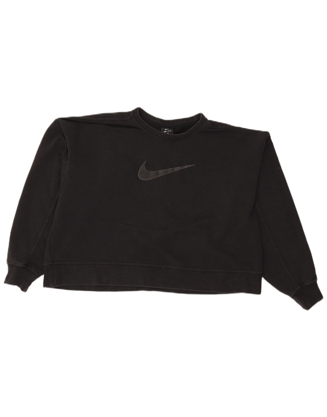 Nike - Sudadera extragrande con gráfico corto para mujer, talla 40, color negro