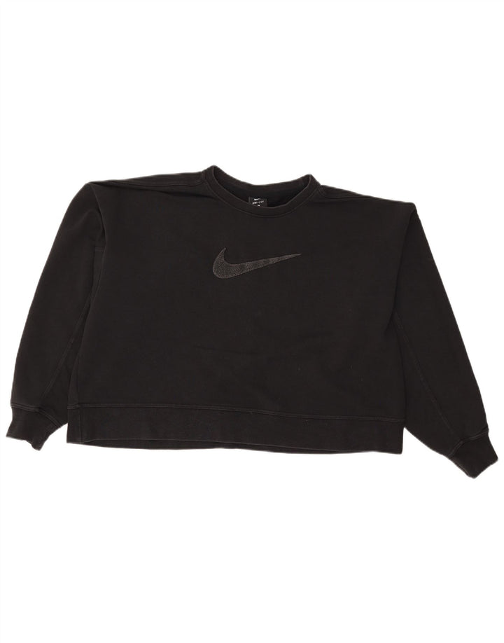 Nike - Sudadera extragrande con gráfico corto para mujer, talla 40, color negro