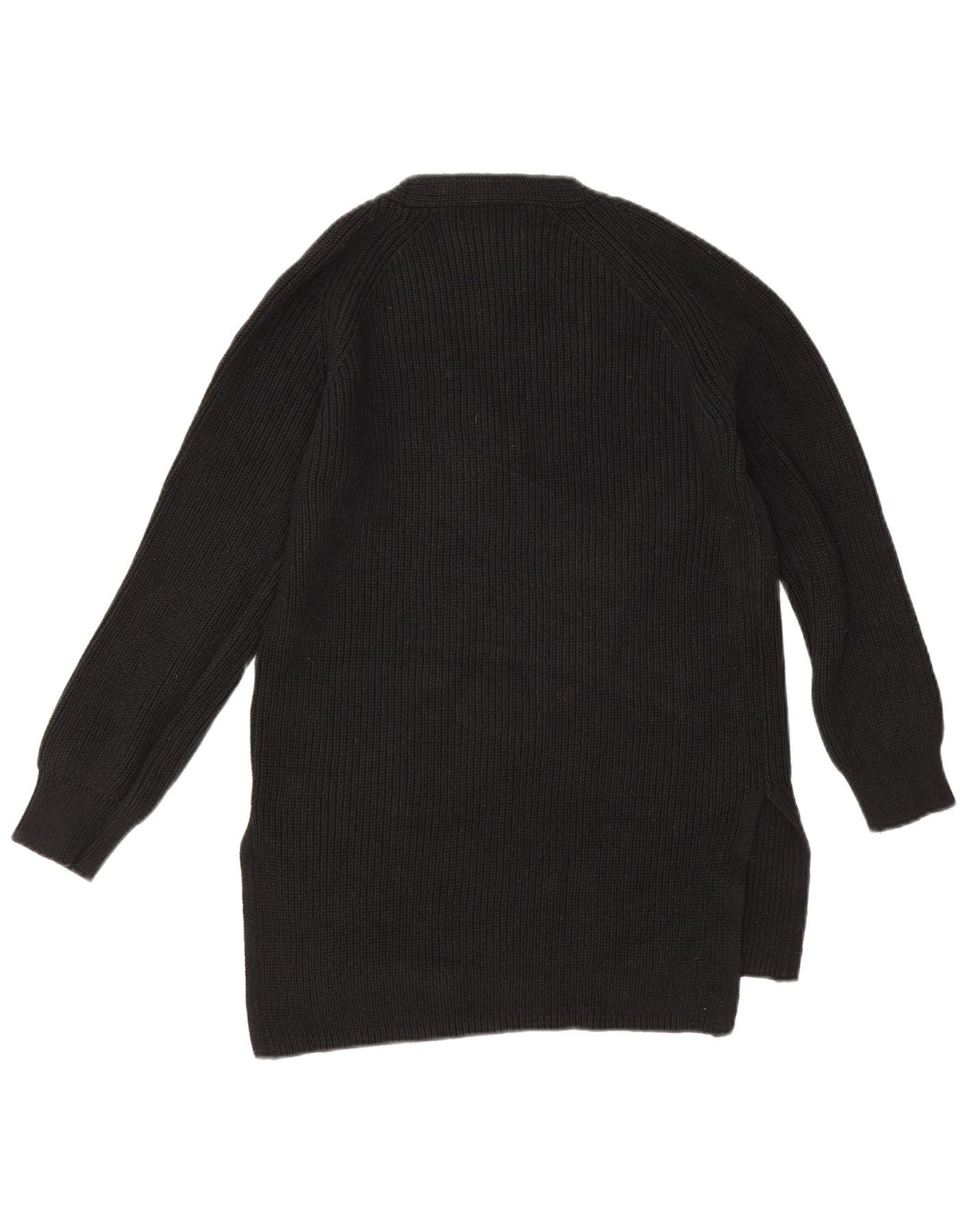 Marks & Spencer Suéter tipo jersey de gran tamaño con cuello en V para mujer UK 10 Small Negro