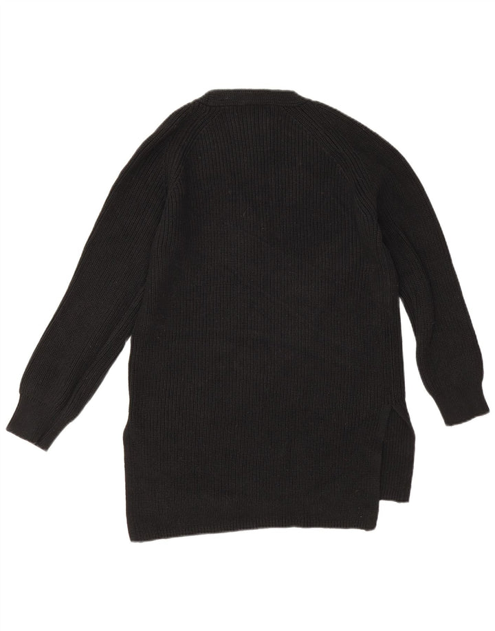 Marks & Spencer Suéter tipo jersey de gran tamaño con cuello en V para mujer UK 10 Small Negro