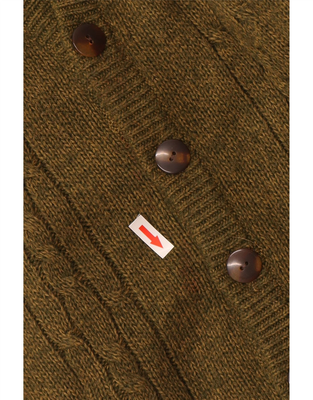 VINTAGE Hombres Cardigan Suéter Grande Caqui Alpaca Lana