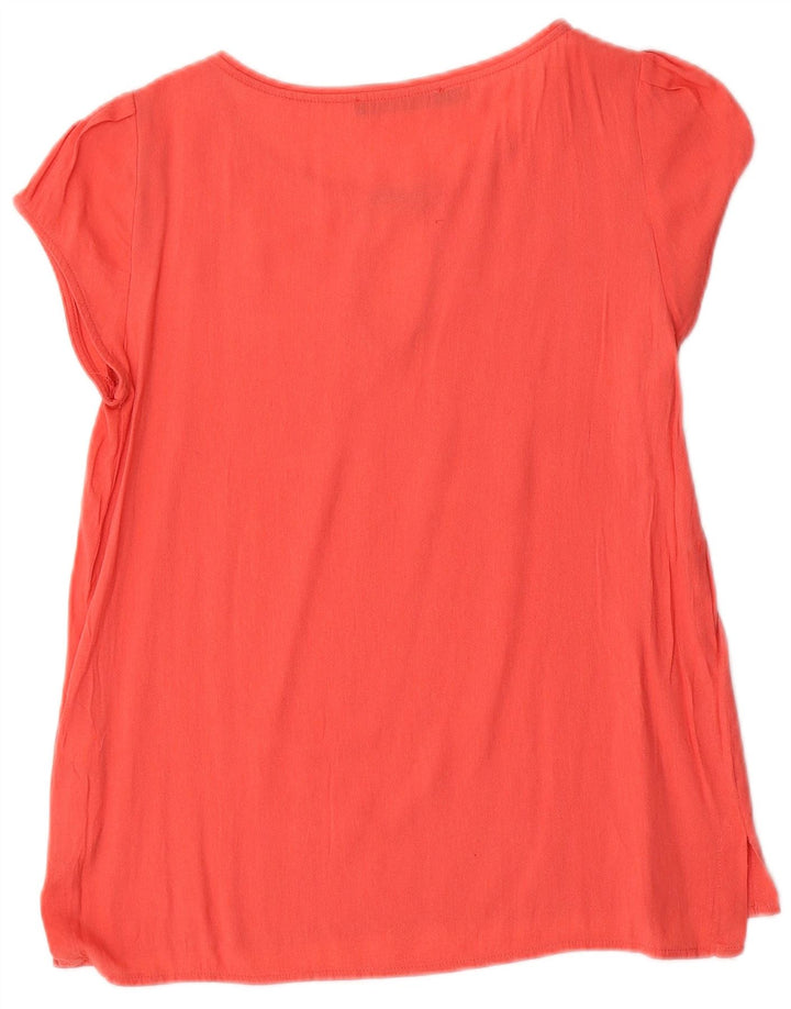 Zara Mujer Blusa Top UK 42 Medio Viscosa Roja