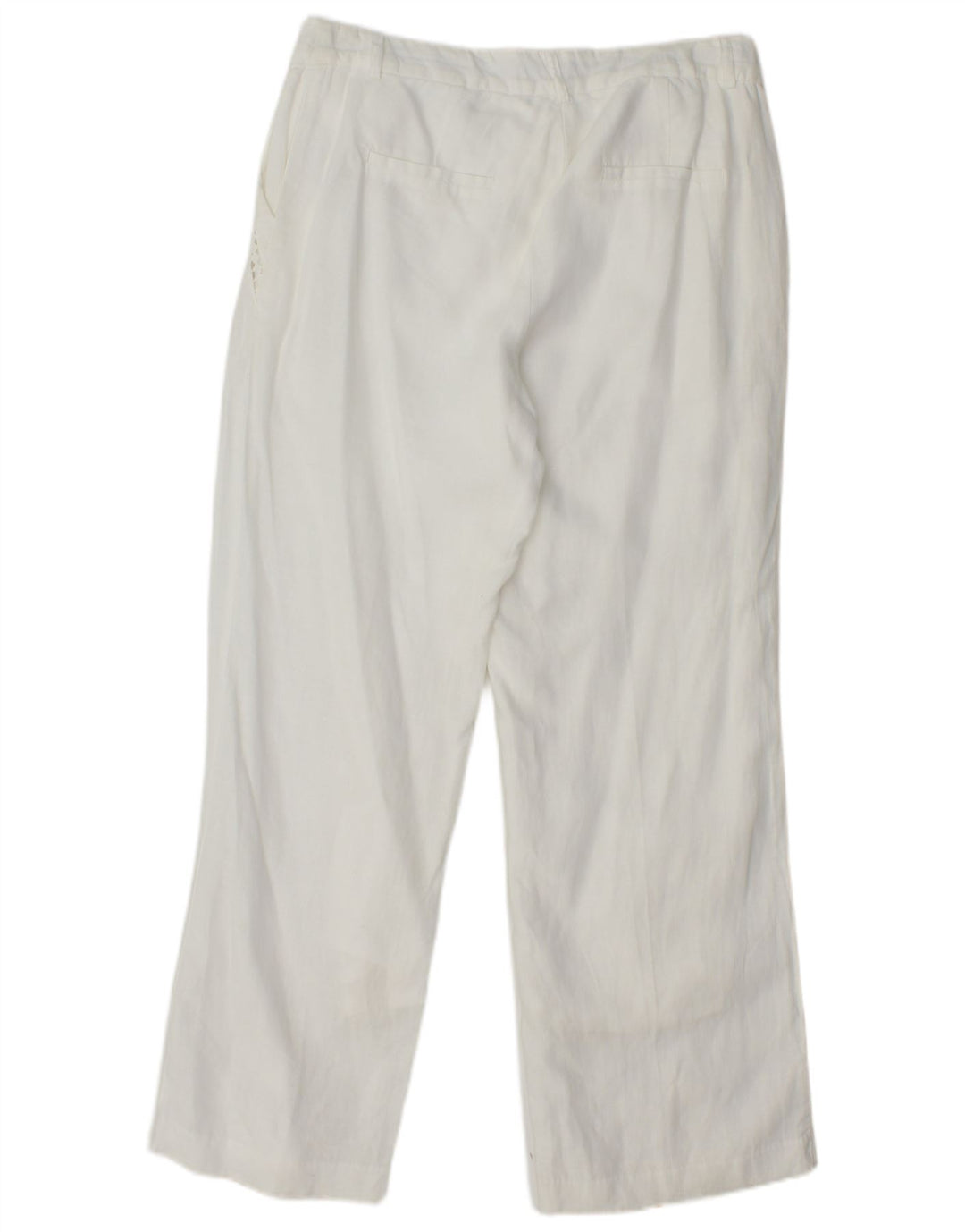 MONSOON Pantalones chinos rectos para mujer UK 10 Small W27 L28 White Linen