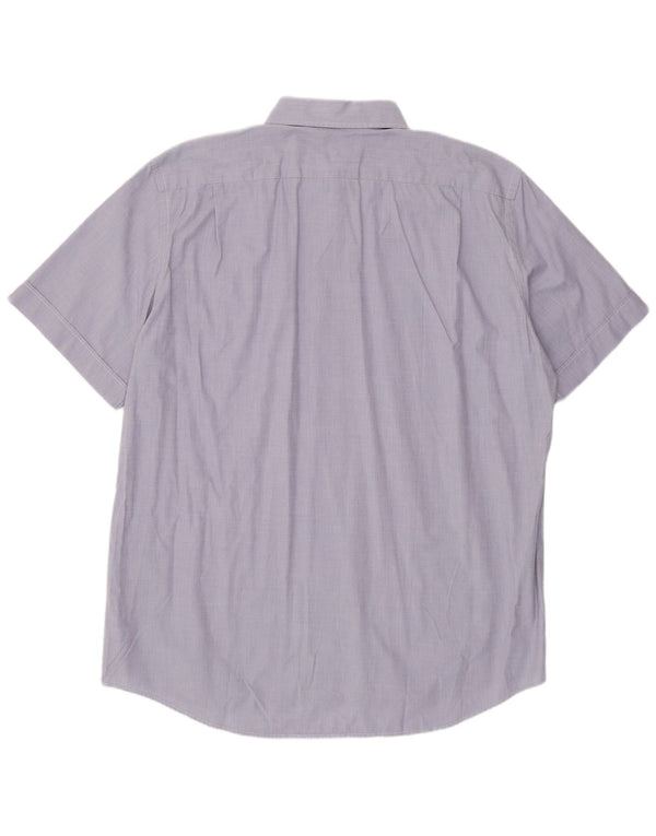 Camisa Lacoste Hombre Manga Corta Talla 43 Grande Algodón Azul