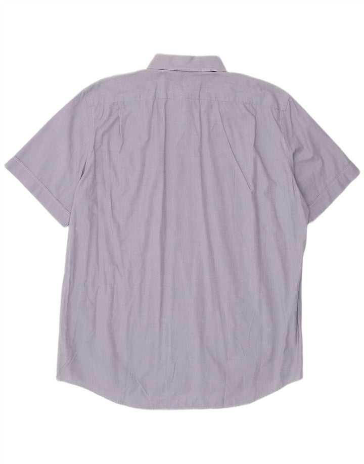 Camisa Lacoste Hombre Manga Corta Talla 43 Grande Algodón Azul
