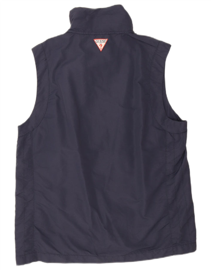 Guess Hombre Gráfico Sin Mangas Chándal Top Chaqueta XL Azul Marino Poliéster