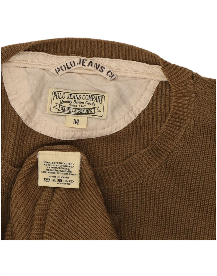 RALPH LAUREN Jersey de cuello redondo para hombre de algodón marrón medio