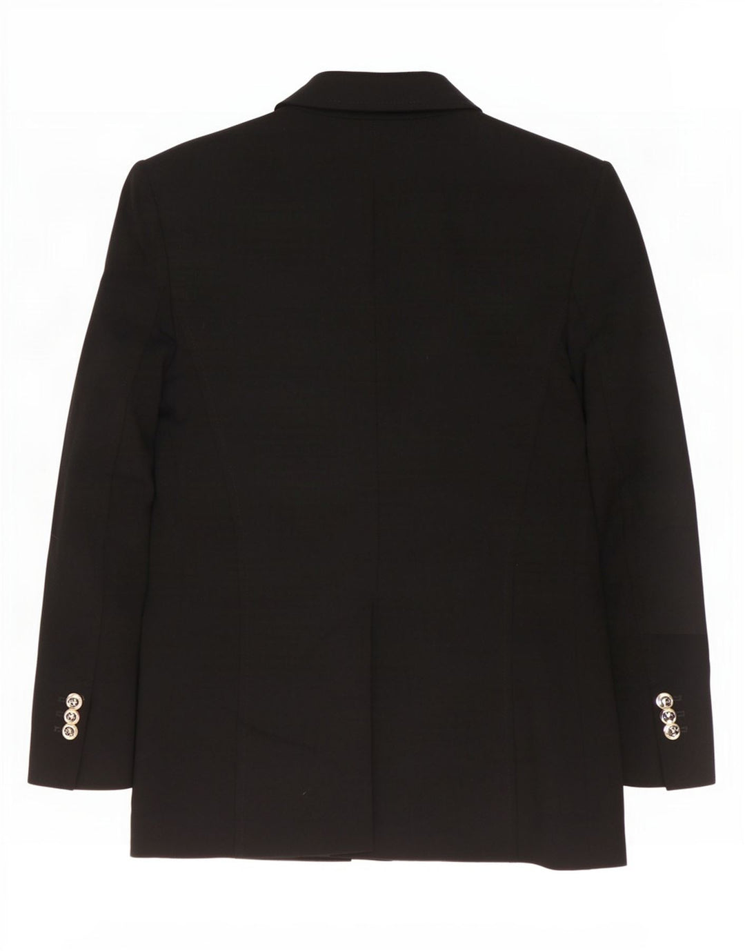 Zara Mujer Chaqueta Blazer De Doble Botonadura UK 10 Small Poliéster Negro