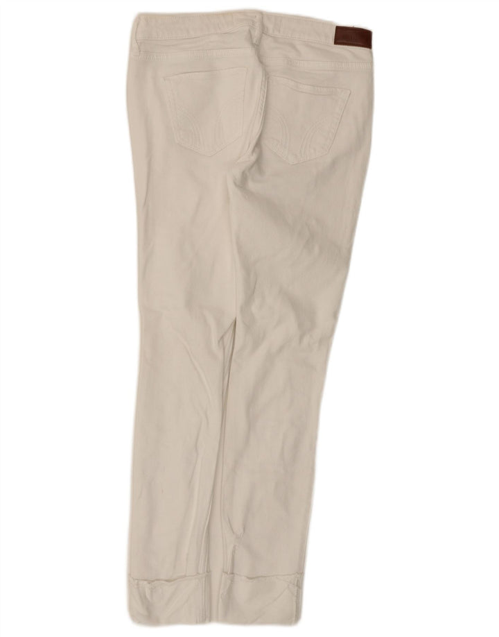 HOLLISTER Vaqueros pitillo desgastados de cintura baja para mujer W26 L28 Algodón blanco