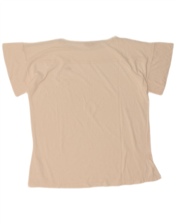 Camiseta Lacoste Mujer Top Talla 44 Grande Algodón Blanco