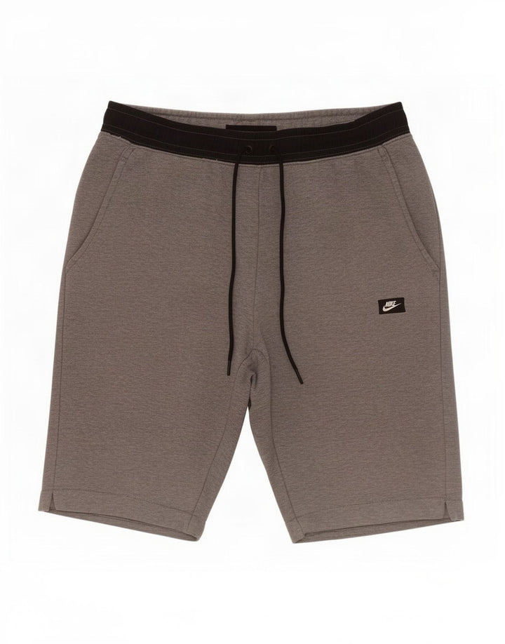 Pantalones cortos deportivos Nike de algodón color block en gris medio para hombre