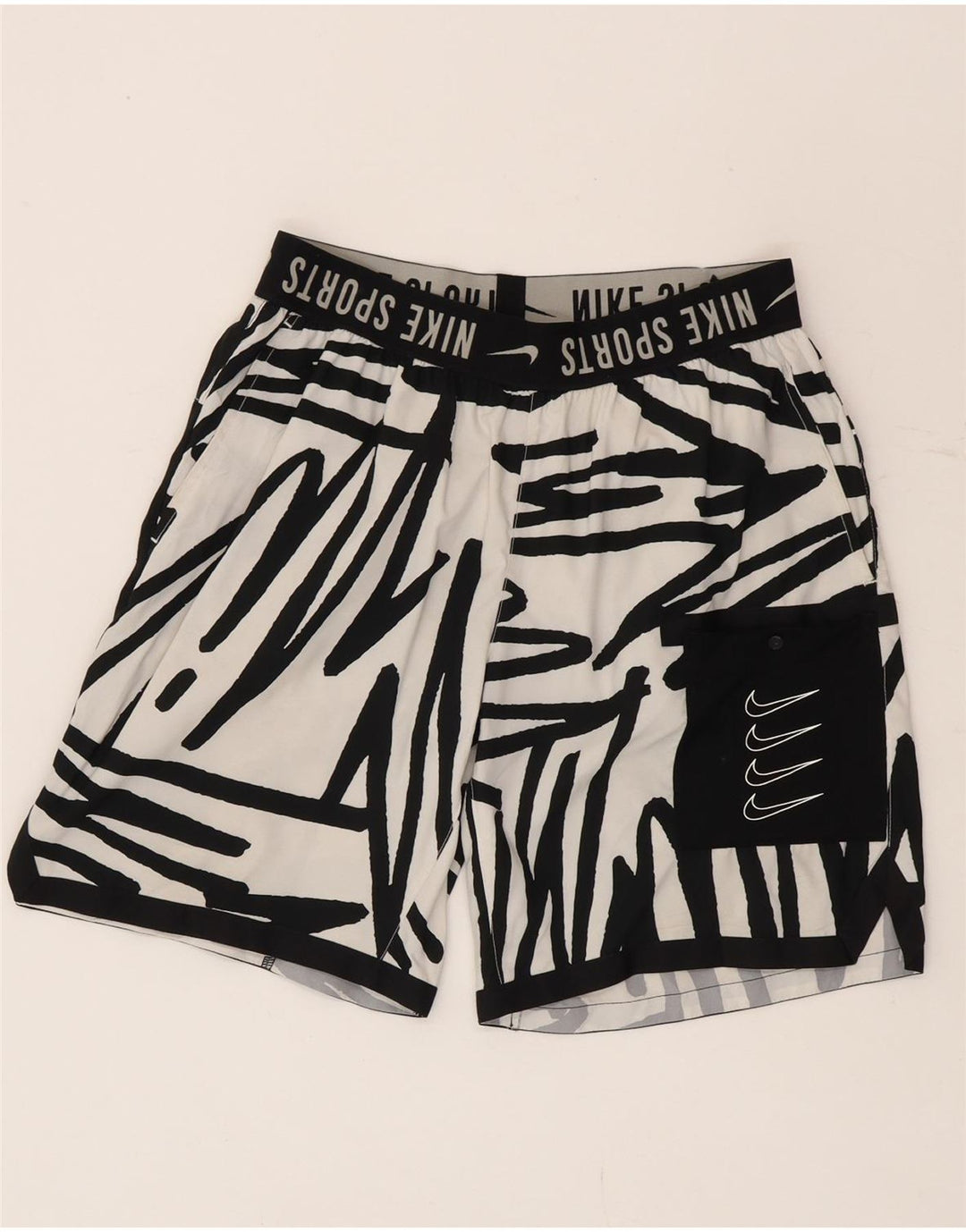 Nike Bañador con gráfico para hombre, tamaño pequeño, poliéster blanco