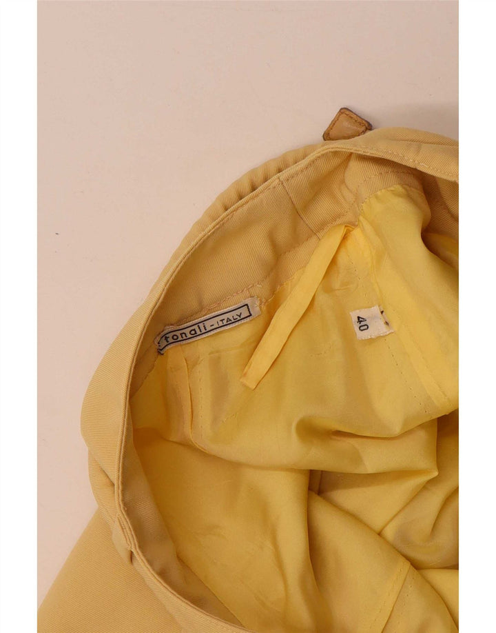 Vintage mujer A-Line falda IT 40 Pequeño W27 Amarillo