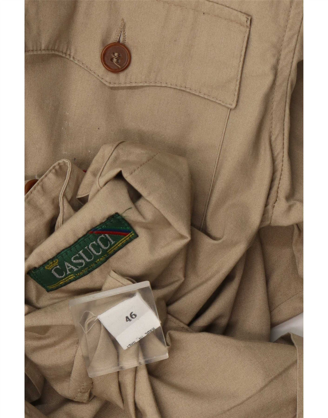 Casucci Chaqueta militar para hombre IT 46 Small Beige Algodón