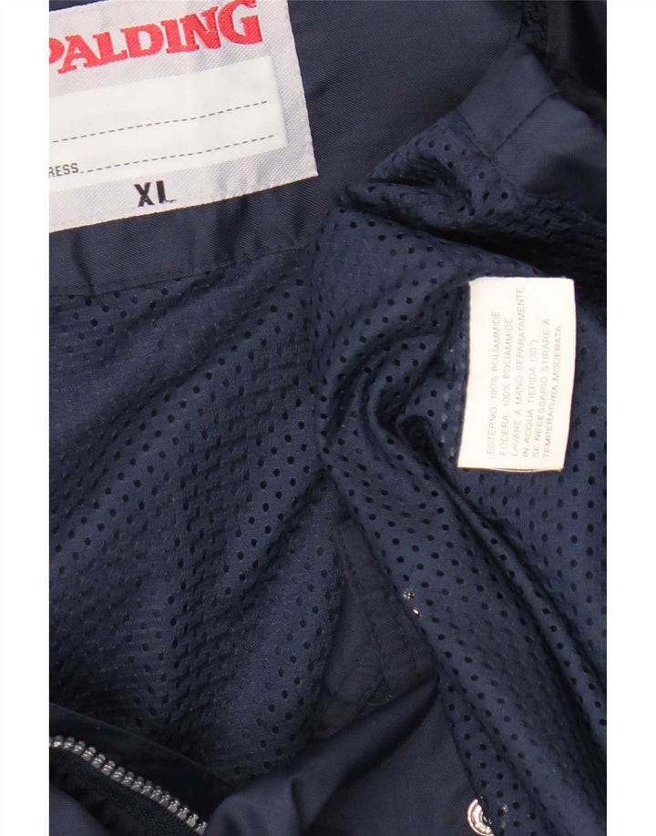 Chaqueta impermeable con capucha Spalding para hombre UK 42 XL Poliamida azul marino