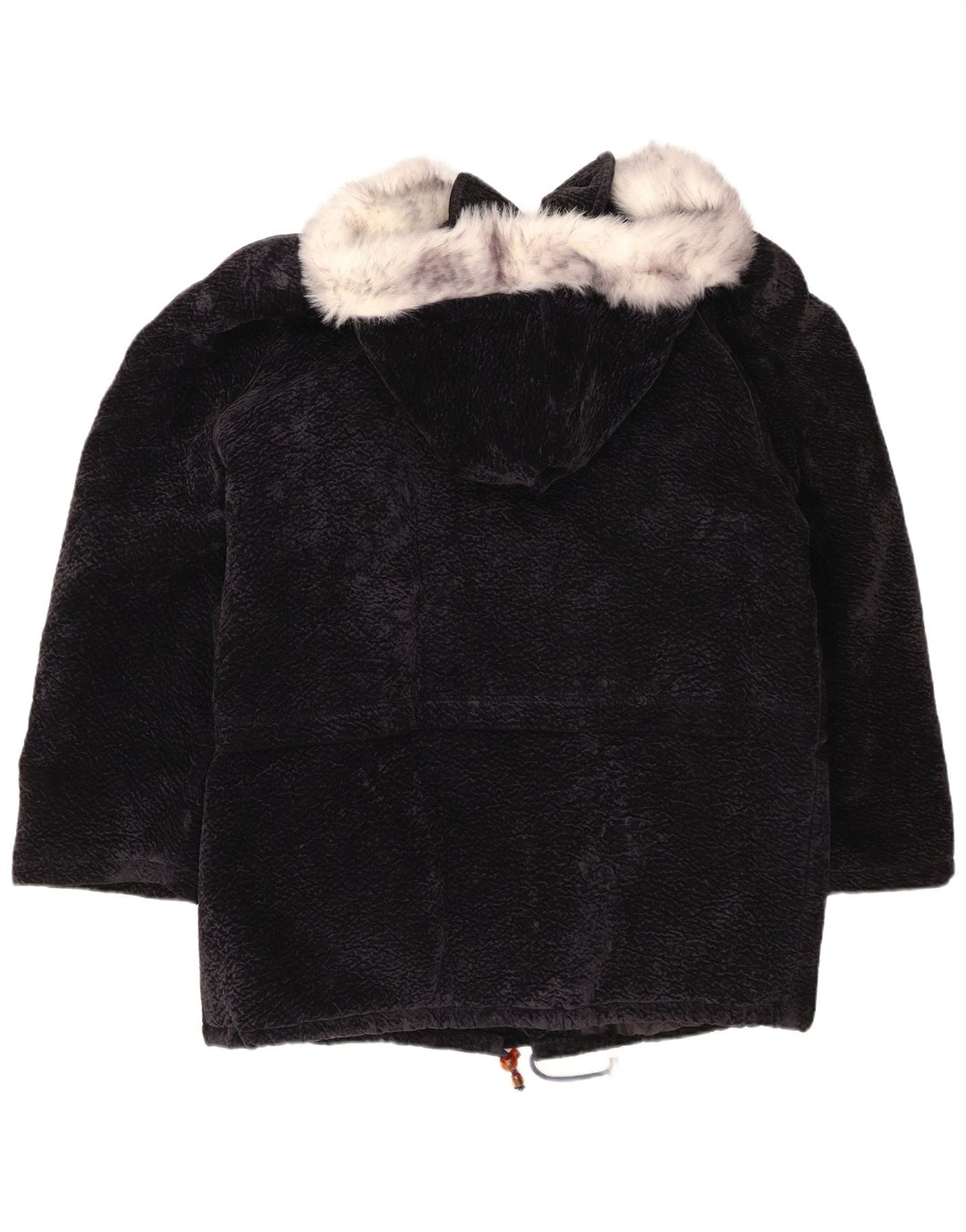 Vintage mujer oversize con capucha abrigo Reino Unido 18 XL Poliéster azul marino