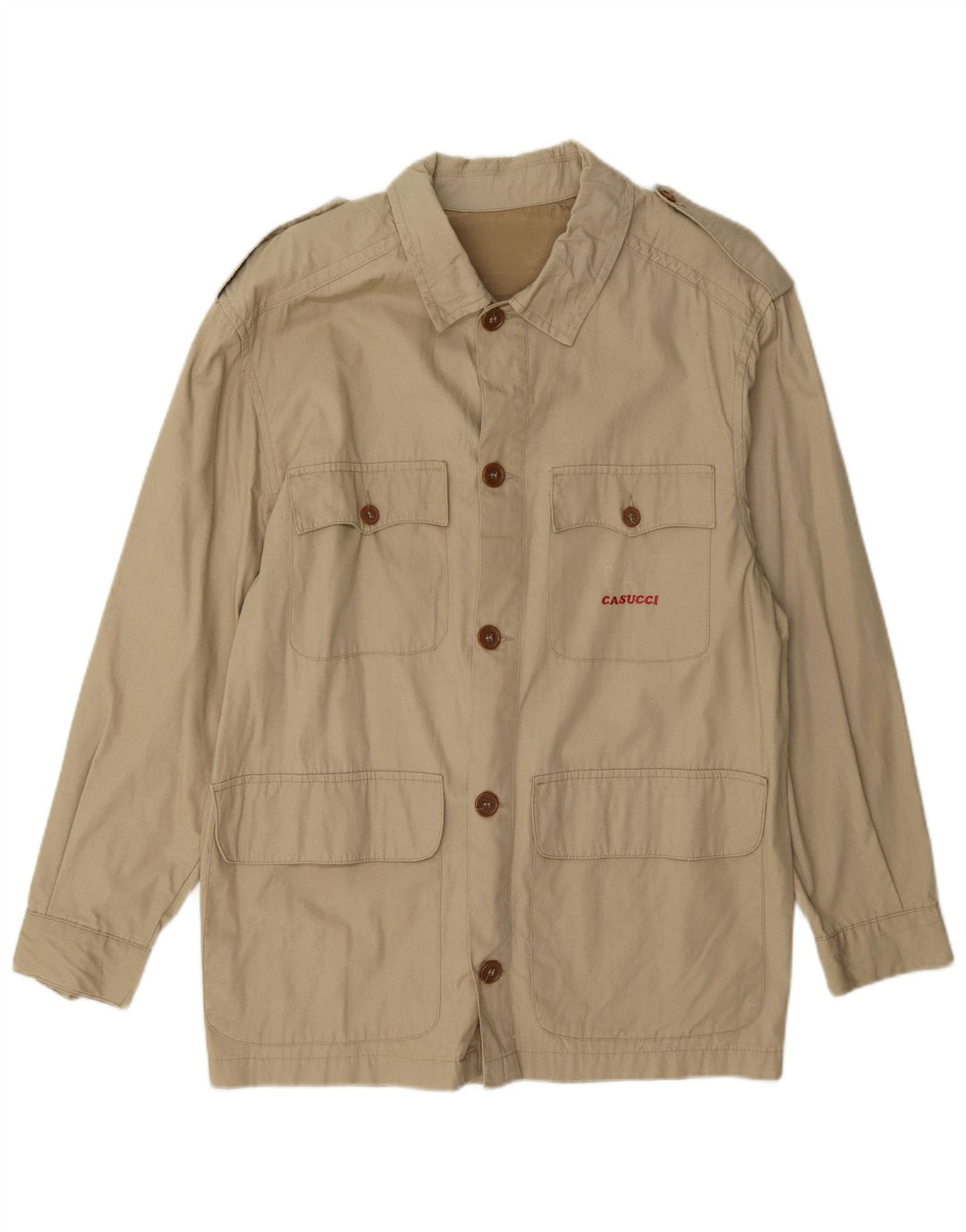 Casucci Chaqueta militar para hombre IT 46 Small Beige Algodón