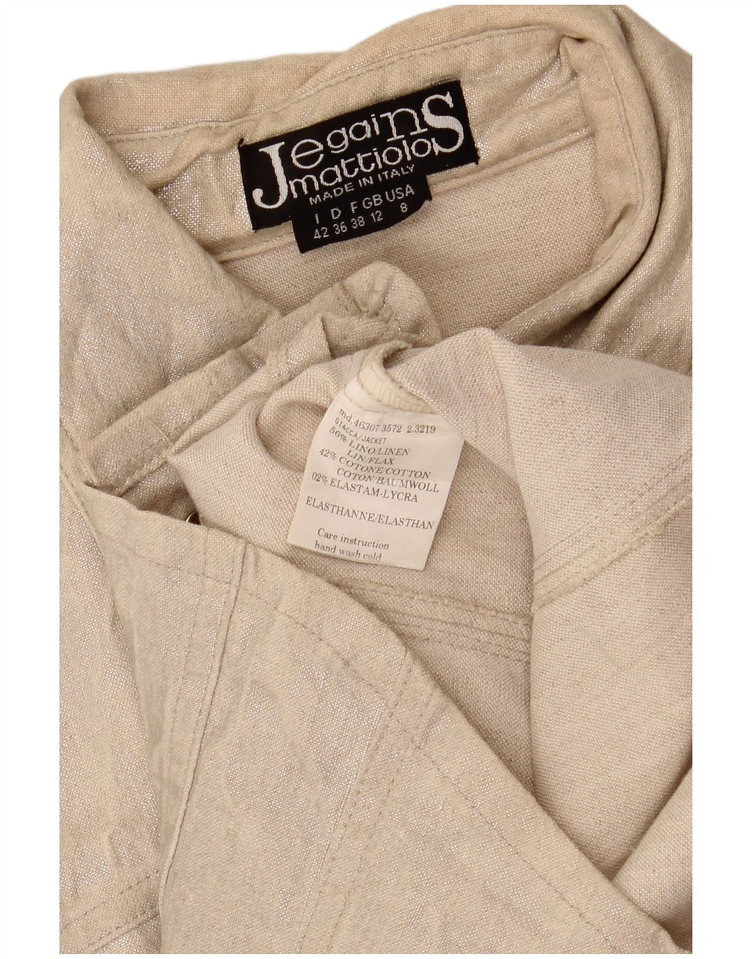 Jegains Mattiolo Chaqueta Bomber para Mujer UK 12 Medium Beige Linen