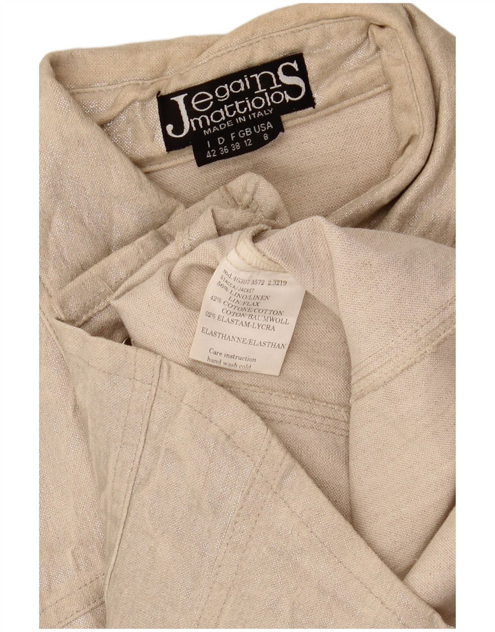 Jegains Mattiolo Chaqueta Bomber para Mujer UK 12 Medium Beige Linen