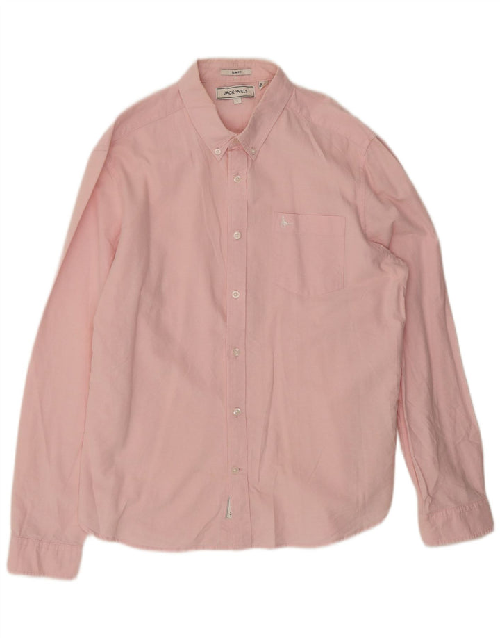 Camisa Jack Wills Hombre Slim Fit Algodón Rosa Grande