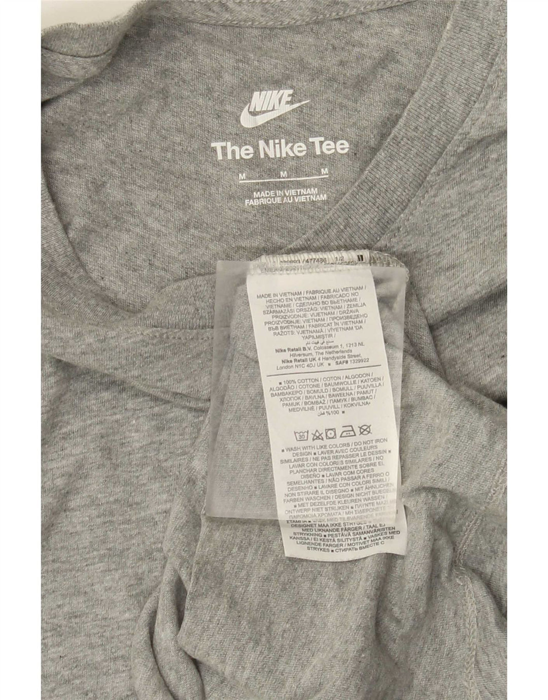 Camiseta NIKE Hombre Top Gris Medio Algodón