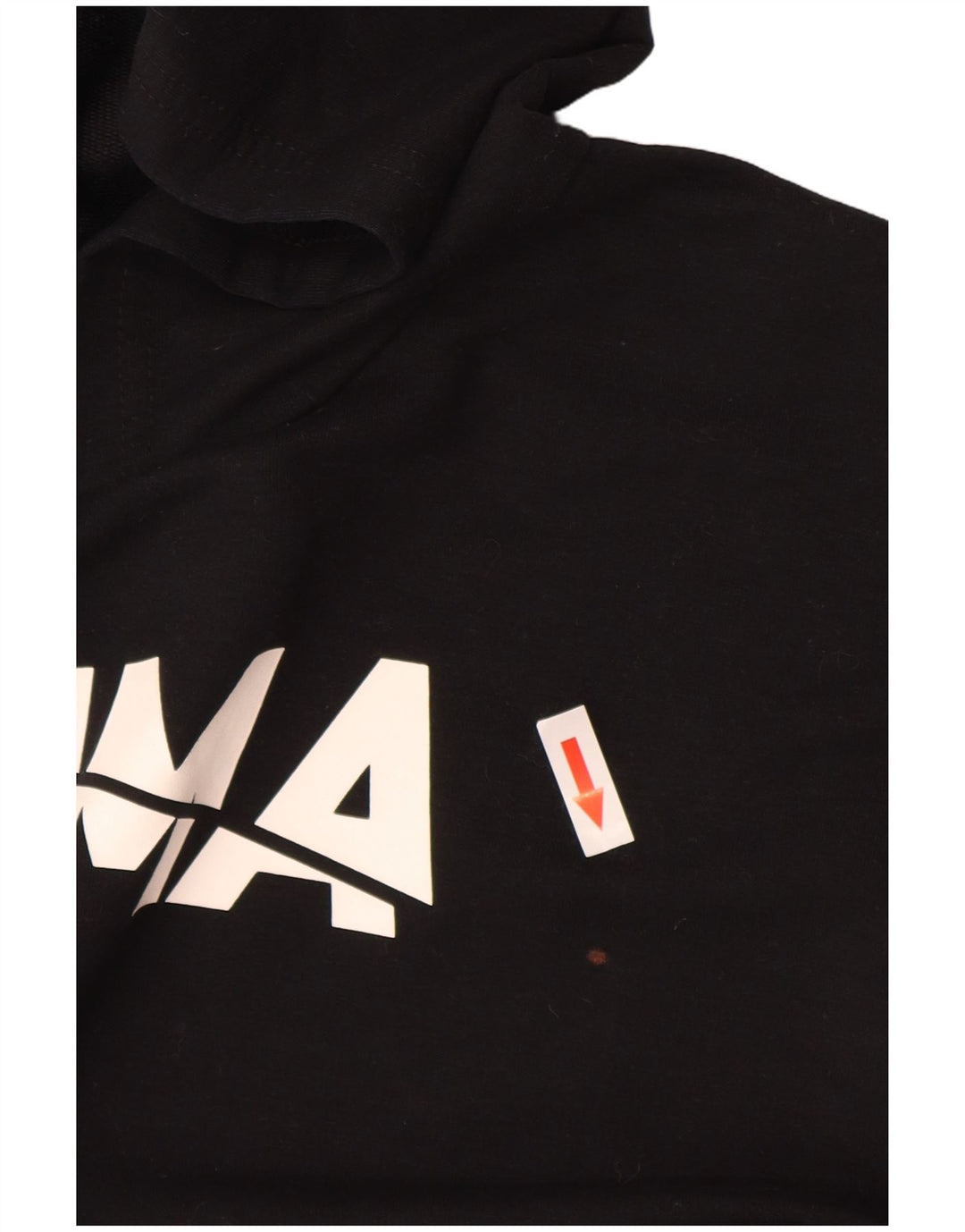 Puma Mujer Gráfico Oversize Sudadera con capucha Jumper UK 10 Pequeño Poliéster Negro
