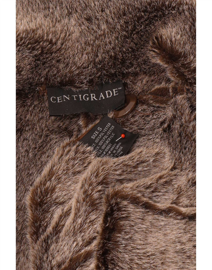 Centigrade Abrigo Sherpa extragrande para mujer UK 10 Small Marrón Poliéster