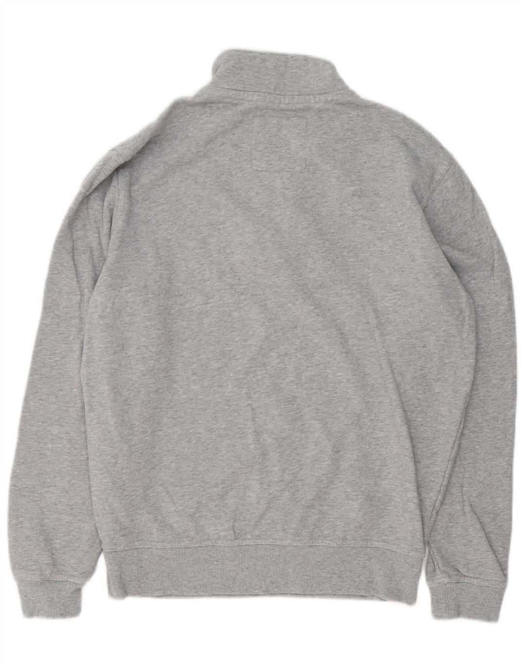 Crew Clothing - Sudadera con cuello y cremallera para hombre, jersey de algodón gris medio