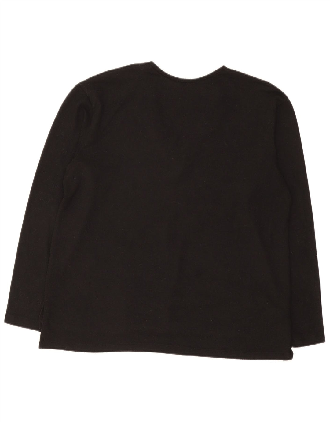 Zara Mujer Top Manga Larga UK 44 Medio Poliéster Manchado Negro
