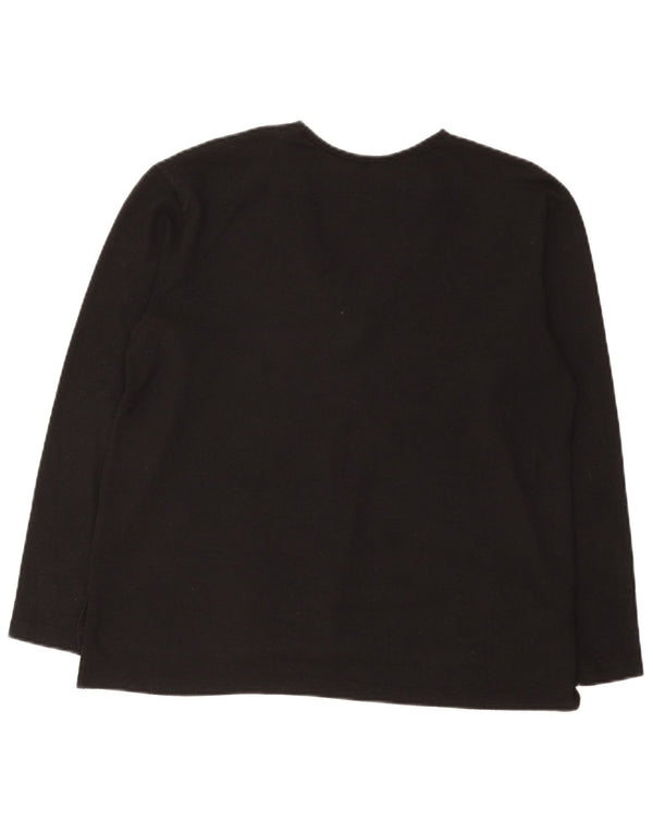 Zara Mujer Top Manga Larga UK 44 Medio Poliéster Manchado Negro