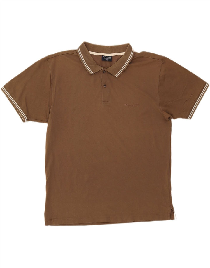 CHAMPION Polo para hombre grande de algodón marrón