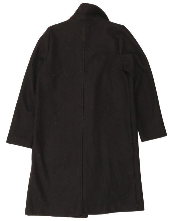 Zara Mujer Abrigo Abierto UK 44 Medio Negro Poliéster