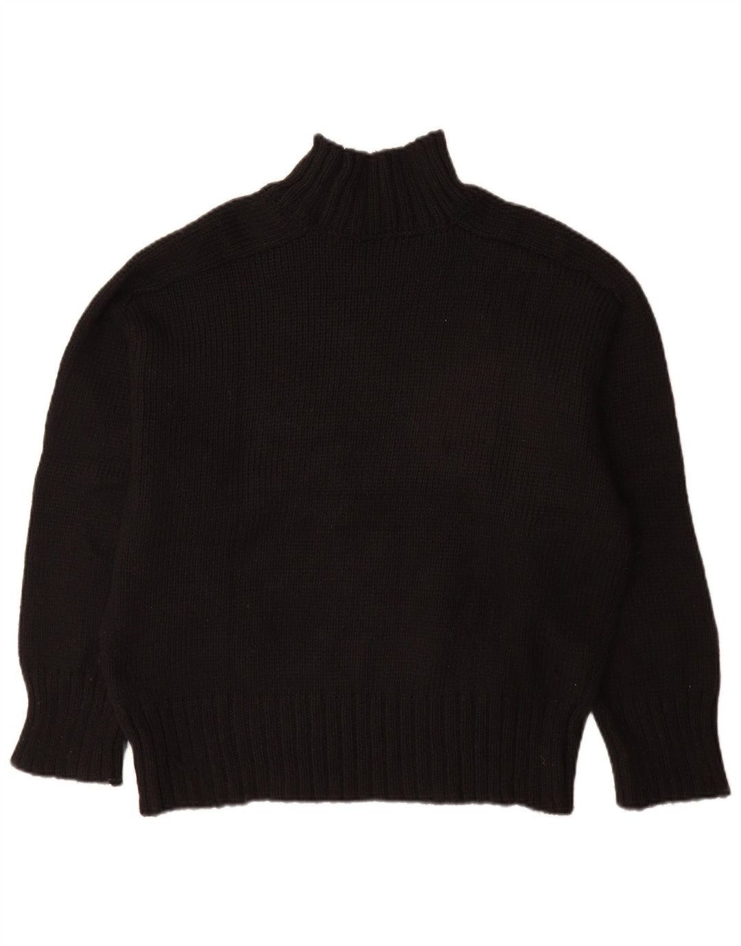 Zara Mujer Suéter De Cuello Alto De Gran Tamaño UK 44 Mediano Negro