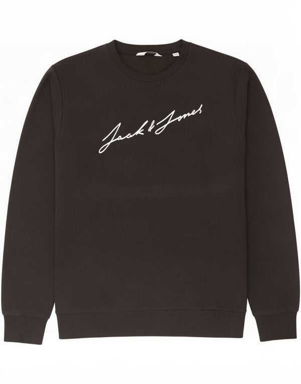 Jack & Jones Hombre Sudadera Gráfica Jumper XL Algodón Negro