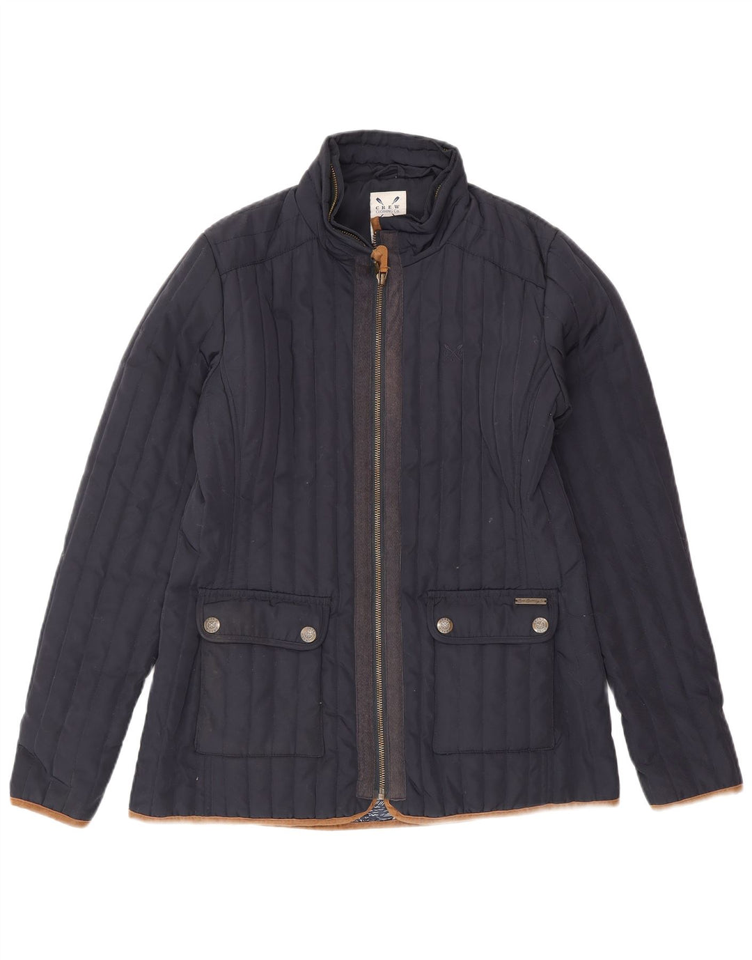 Crew Clothing Chaqueta acolchada para mujer UK 10 Small Poliéster azul marino