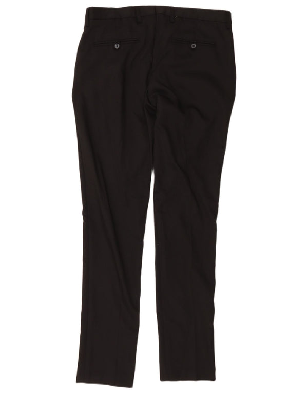 Zara Mens Slim Chino Pantalones EU 42 Large W32 L33 Poliéster Negro