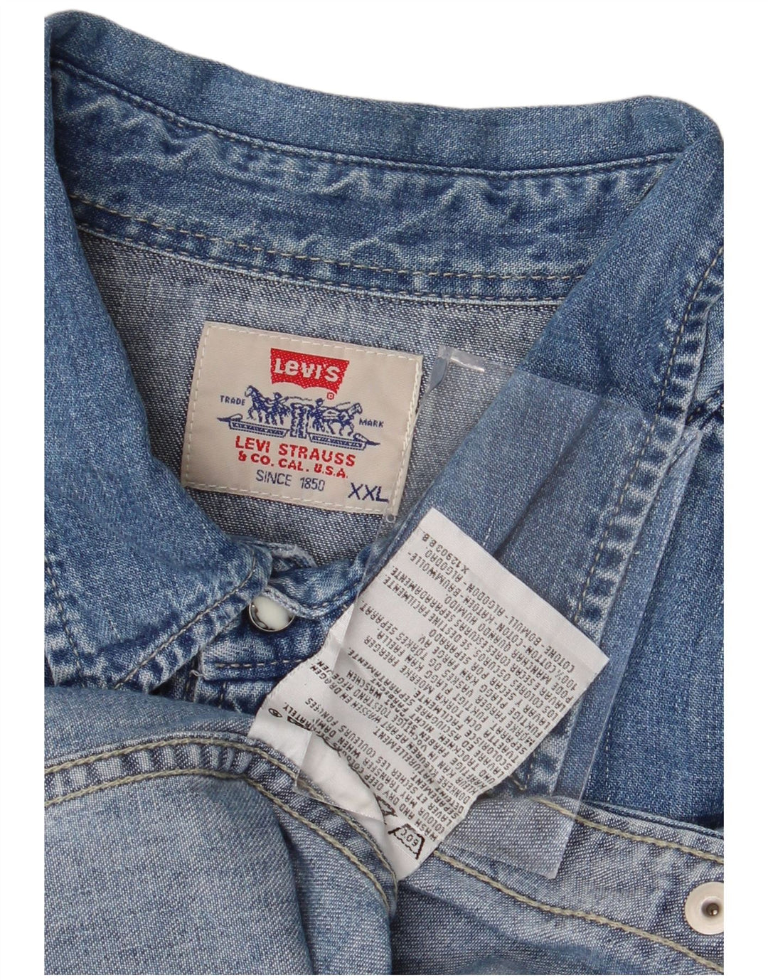 Levi's Camisa vaquera para hombre 2XL Algodón azul