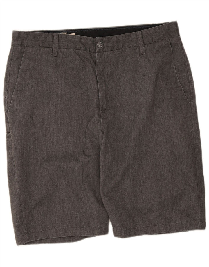 Volcom Pantalones cortos chinos para hombre W34 Algodón moteado gris grande