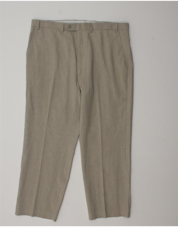 Marks & Spencer Pantalones casuales regulares para hombre W38 L31 Poliéster gris