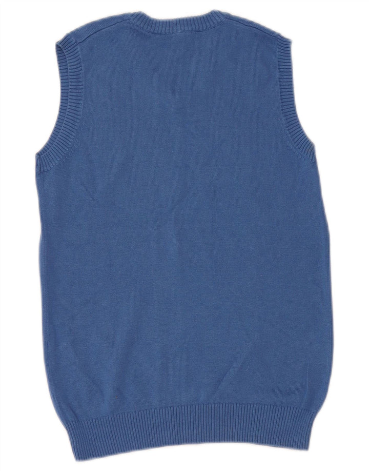 BENETTON Camiseta sin mangas para niño de 8 a 9 años, talla grande, algodón azul