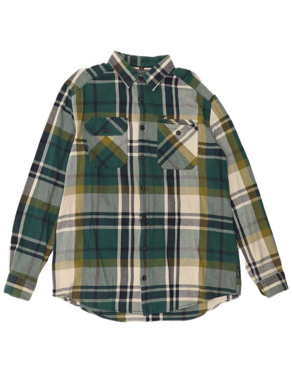 Jim Spencer Camisa para hombre Talla 43/44 XL Algodón a cuadros verde