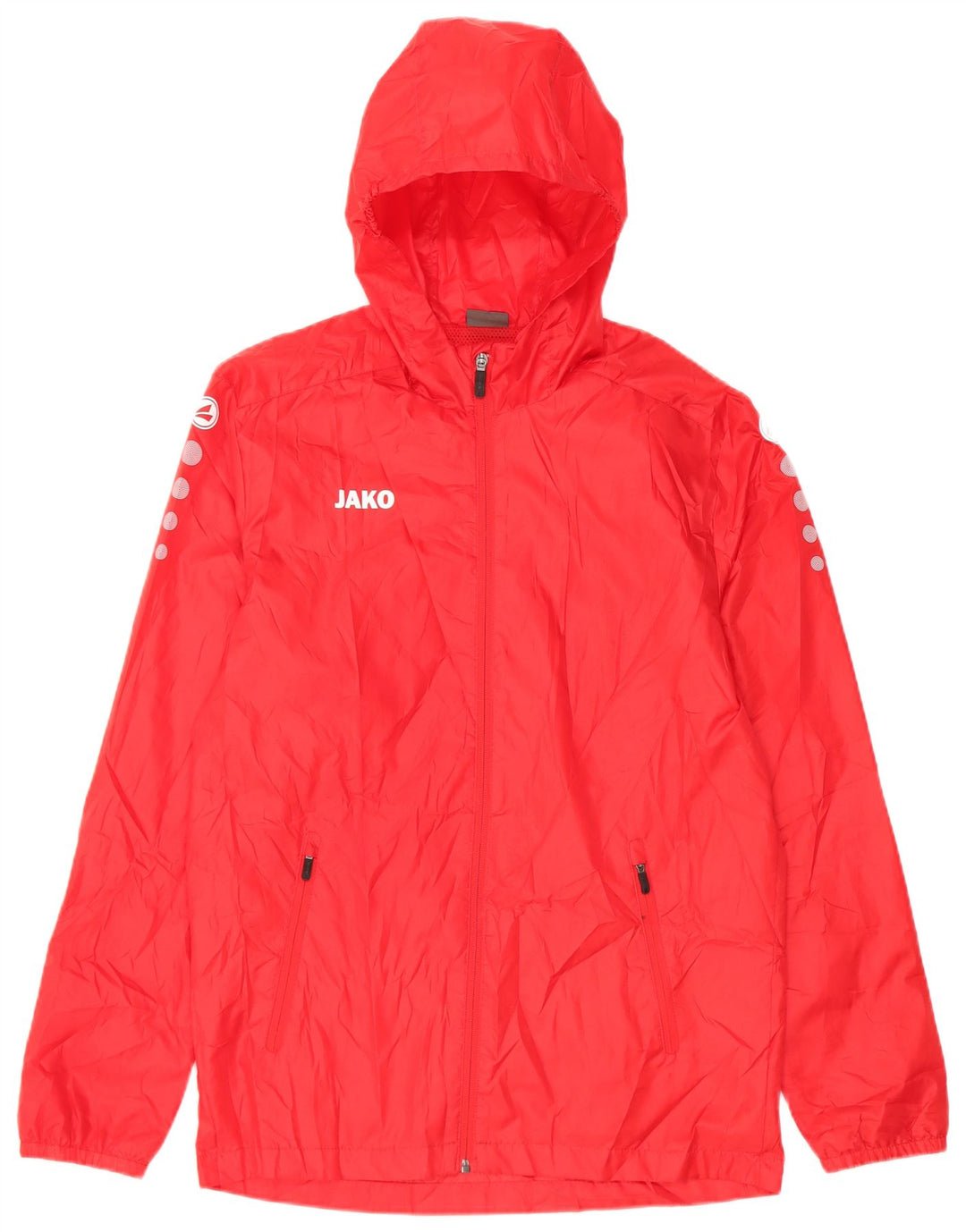 Jako - Chaqueta impermeable con capucha para hombre, talla S, poliéster rojo