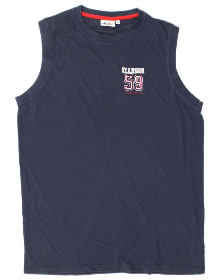 Ellesse Hombre Graphic Vest Top Medium Azul Marino Algodón