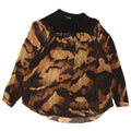 Massimo Dutti Top Transparente Mujer UK 44 Marrón Medio Estampado Animal