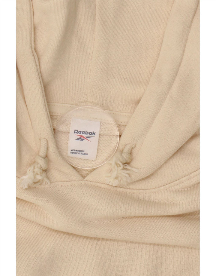 REEBOK Jersey con capucha extragrande para mujer Reino Unido 16 Grande Algodón blanco roto