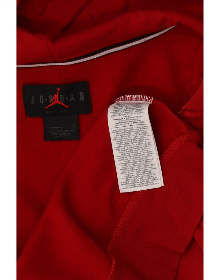 Jordan - Sudadera con capucha y cremallera para hombre, talla pequeña, algodón rojo